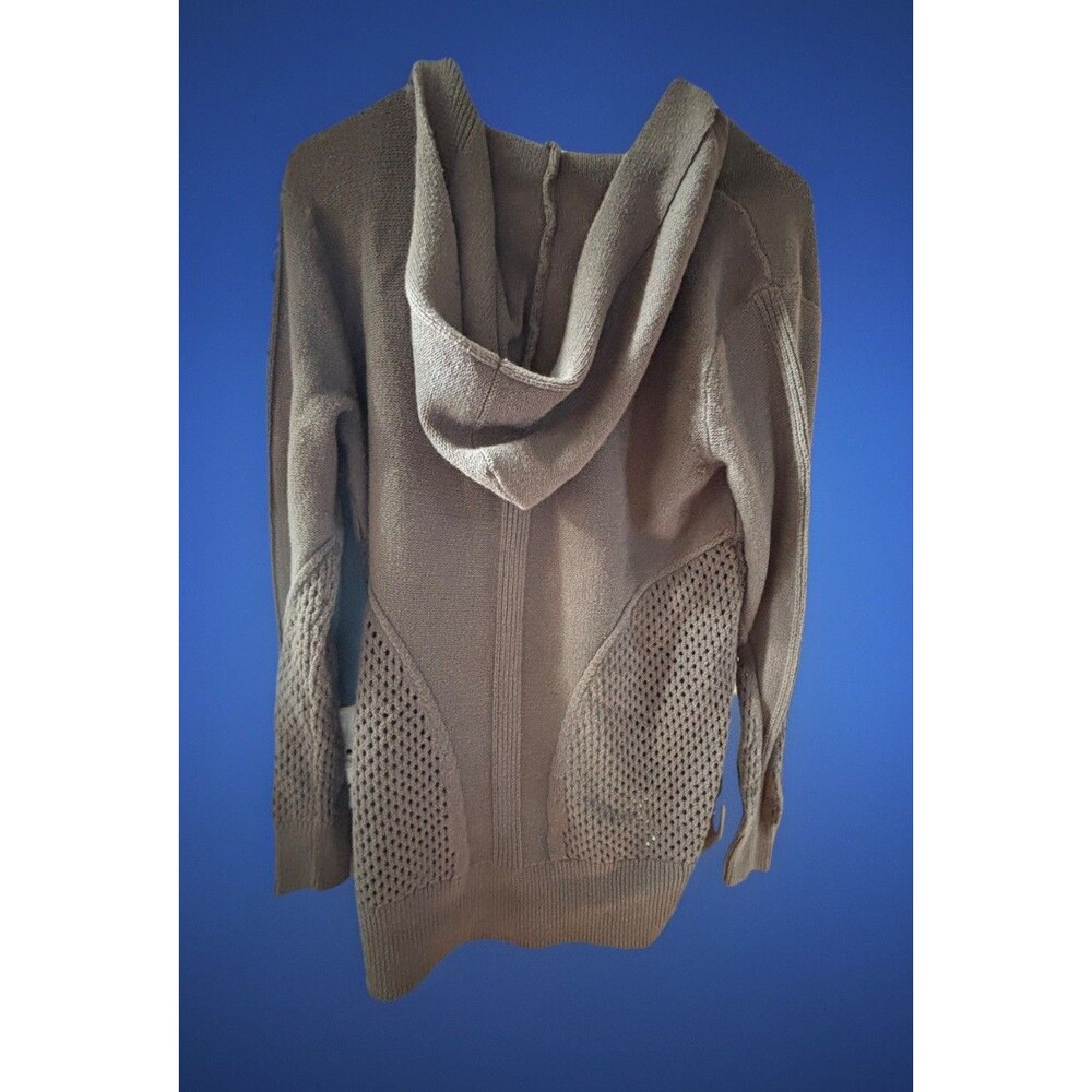 Simply Vera by Vera Wang Hooded Knit Sweater XS Brown Open Cardigan Vera Wang